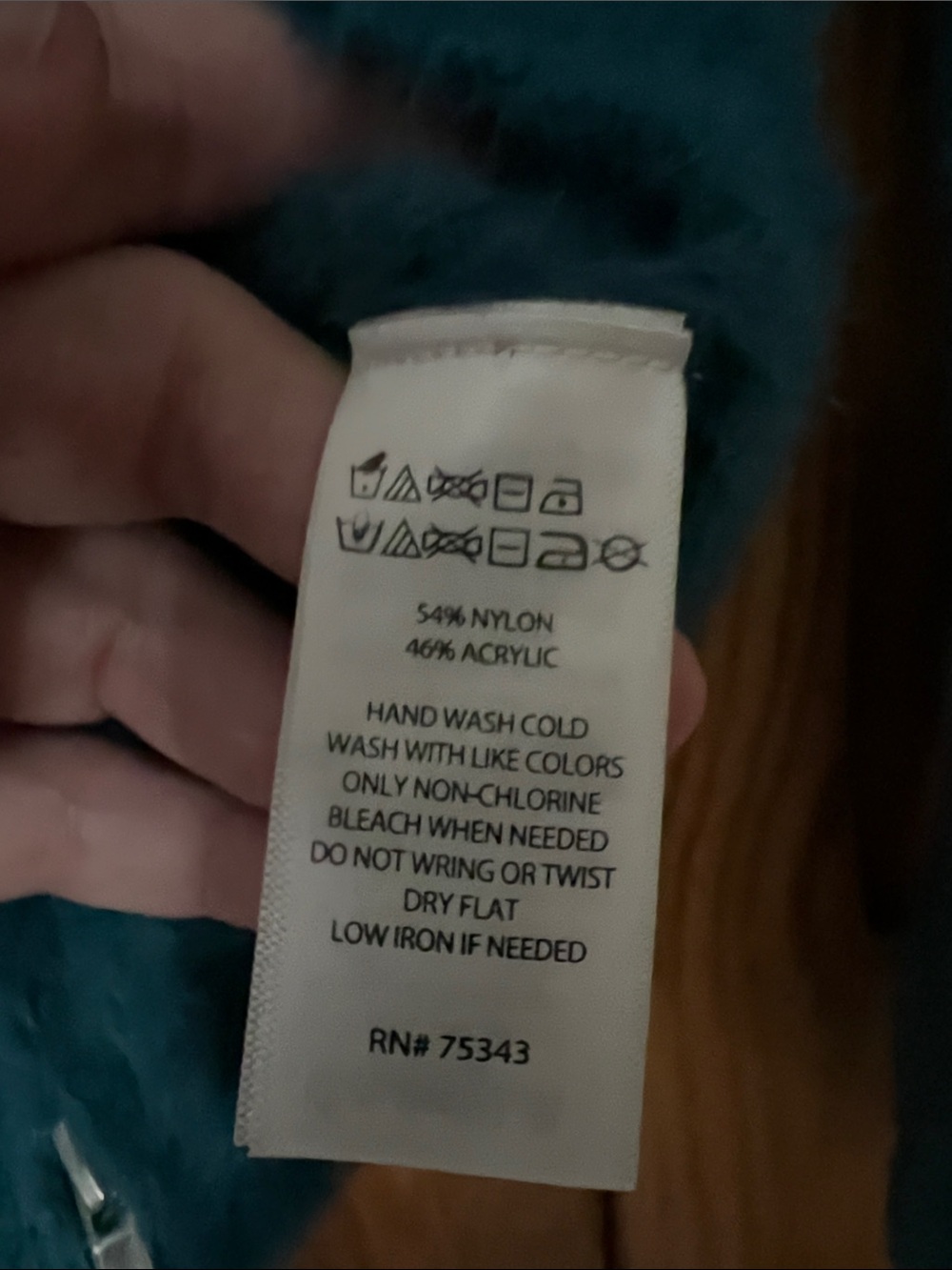 Sincerely Jules size small fuzzy double zip teal green sweater - Picture 4 of 5